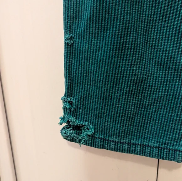 Vintage Paris Blues Green Striped Jeans - Picture 5 of 7